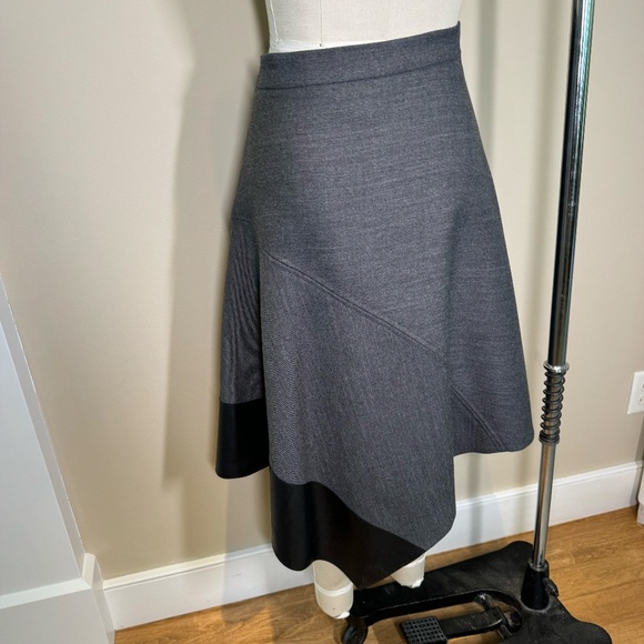 Boss By HUGO BOSS Asymmetrical Skirt with Faux Leather Hen - Picture 6 of 8